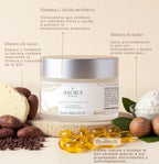 Crema Facial con Vitamina C y Aloe Vera Alora – Hidratante Antiedad para Rostro – Con Manteca de Karité, Aceite de Coco y Girasol – Ilumina, Suaviza y Protege la Piel – Ingredientes Naturales – Hecho en México - Para Todo Tipo de Piel