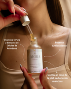 Sérum Facial Vitamina C con Ácido Hialurónico y Células Madre de Arándano – Anti Manchas, Hidratante e Iluminador – Natural, Hecho en México – Para Todo Tipo de Piel